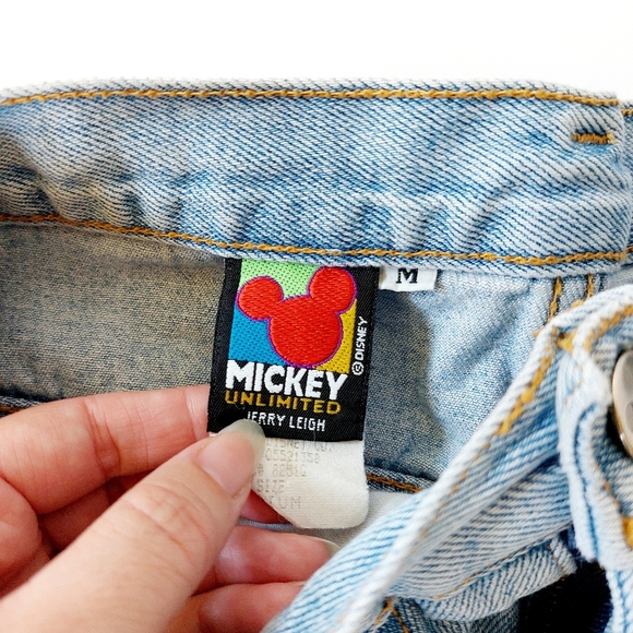 Y2k 90s Jerry Leigh Minnie Mouse Denim "Mom" Shorts size Medium Disney Vintage - Picture 9 of 11